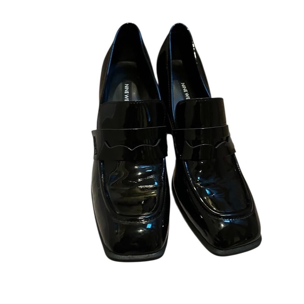 Nine West Zest Black Patent Heeled Loafers 🆕